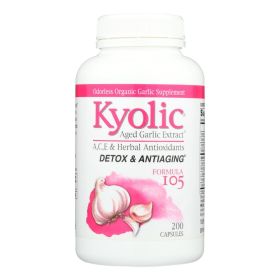Kyolic - Aged Garlic Extract Detox and Anti-Aging Formula 105 - 200 Capsules