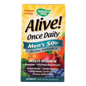 Nature's Way - Alive! Once Daily Men's Multi-Vitamin - 50 plus - 60 Tablets