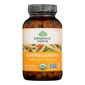 Organic India Ashwagandha Capsules - Bottle - 180 Vege Capsules