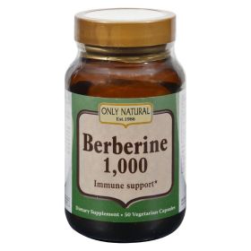 Only Natural Berberine - 1000 mg - 50 Vegetarian Capsules