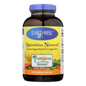 Earthrise Spirulina Natural - 600 mg - 300 Capsules