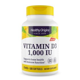 Healthy Origins Vitamin D3 - 1000 IU - 180 softgels