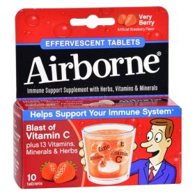 Airborne - Effervescent Tablets with Vitamin C - Very Berry - 10 Tablets