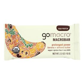 GoMacro Organic Macrobar - Banana and Almond Butter - 2.3 oz Bars - Case of 12