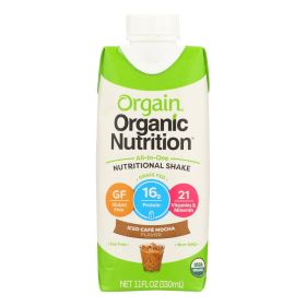 Orgain Organic Nutritional Shake - Iced Caf? Mocha - Case of 3 - 11 fl oz.