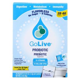 Golive Probiotic Products Probiotic and Prebiotic - Flavorless - 28 packets - 1 each