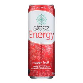 Steaz Energy Drink - Super Fruit - Case of 12 - 12 oz.